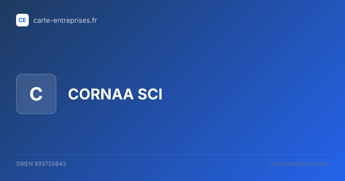 CORNAA SCI — 893755843 — fiche entreprise