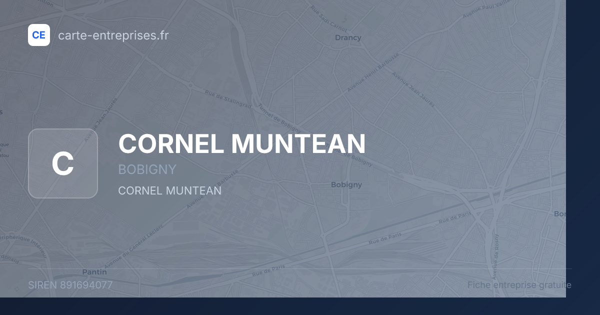 CORNEL MUNTEAN — 891694077 — fiche entreprise