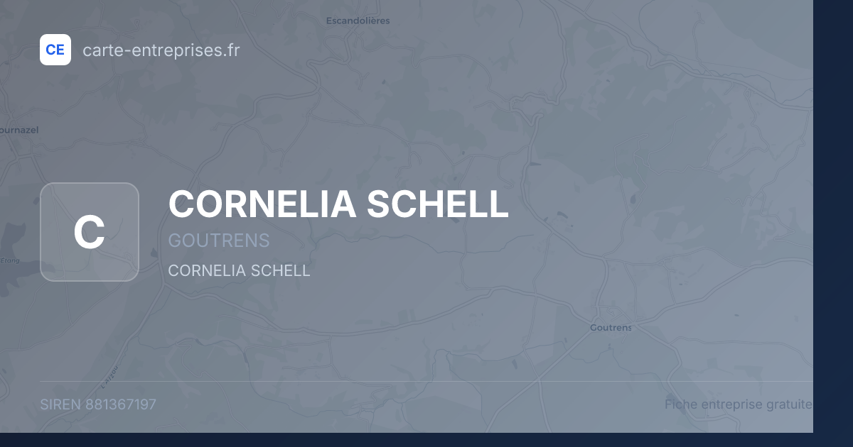 CORNELIA SCHELL — 881367197 — fiche entreprise