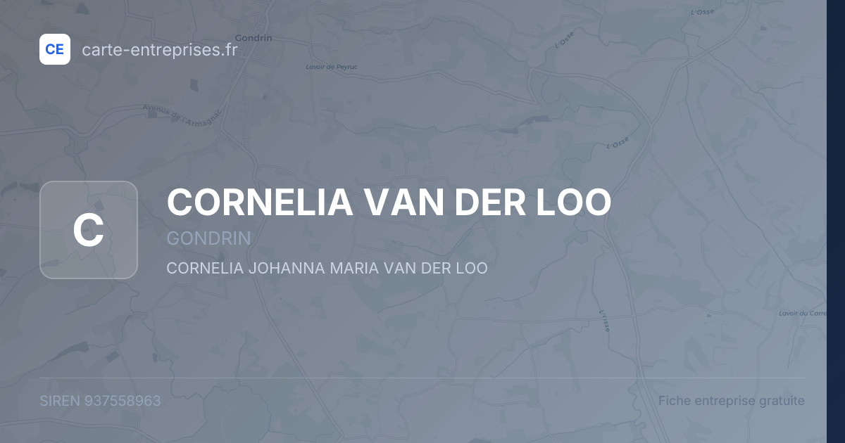 CORNELIA VAN DER LOO — 937558963 — fiche entreprise