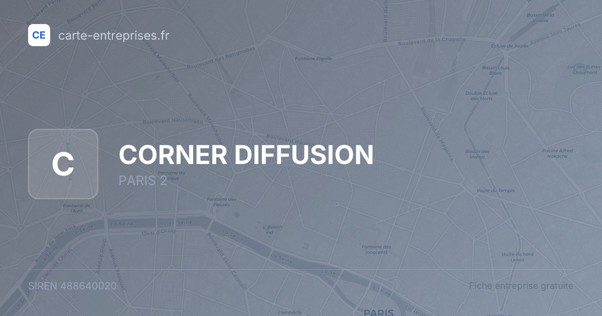 CORNER DIFFUSION — 488640020 — fiche entreprise