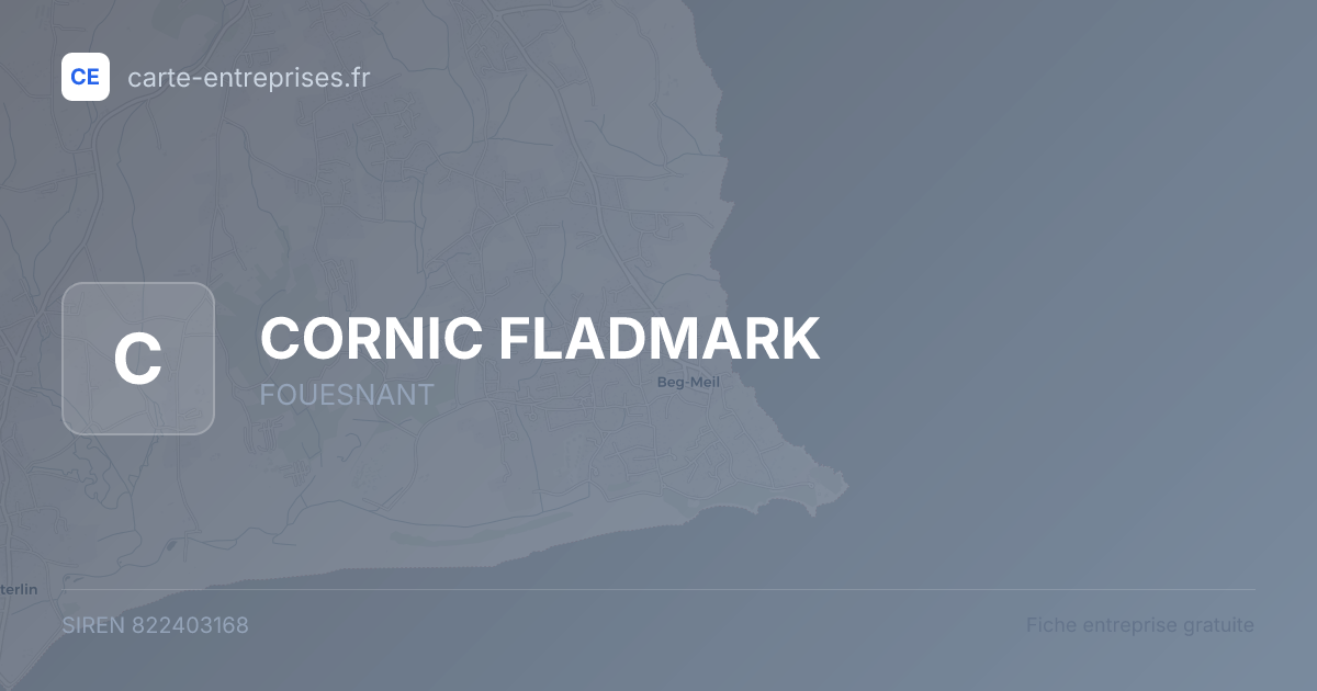 CORNIC FLADMARK — 822403168 — fiche entreprise