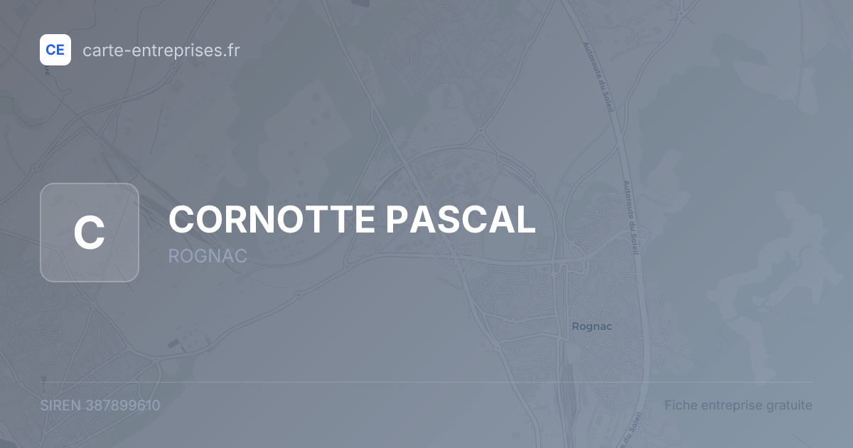 CORNOTTE PASCAL — 387899610 — fiche entreprise