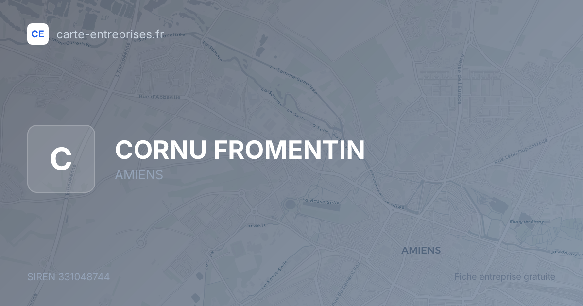 CORNU FROMENTIN — 331048744 — fiche entreprise