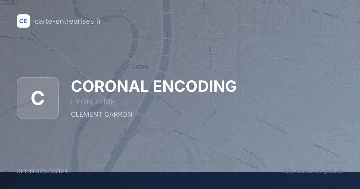 CORONAL ENCODING — 828789164 — fiche entreprise