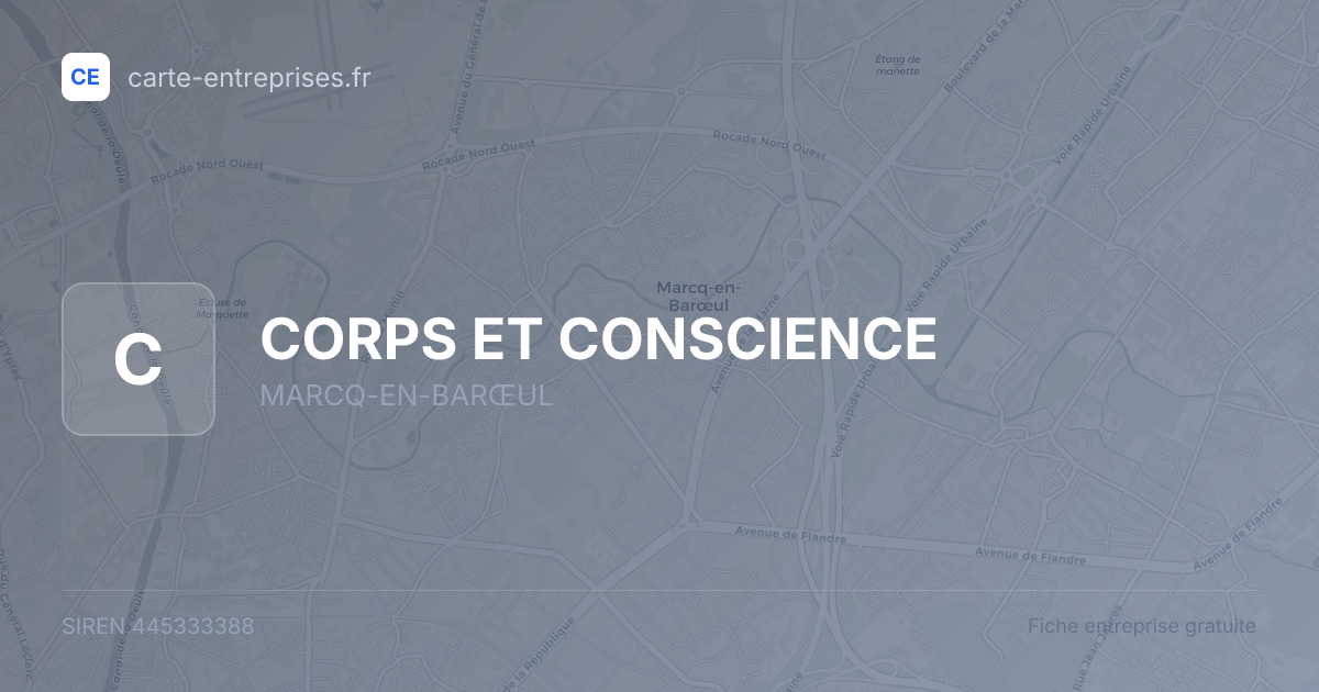 CORPS ET CONSCIENCE — 445333388 — fiche entreprise