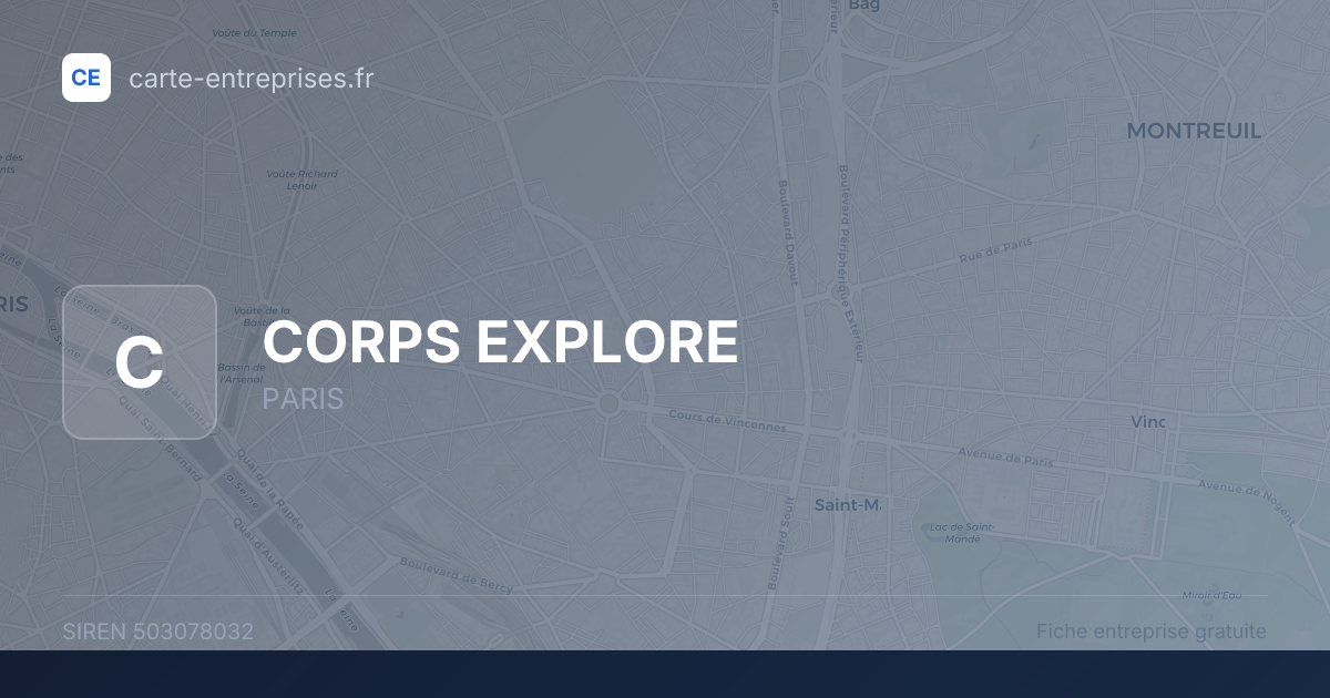 CORPS EXPLORE — 503078032 — fiche entreprise