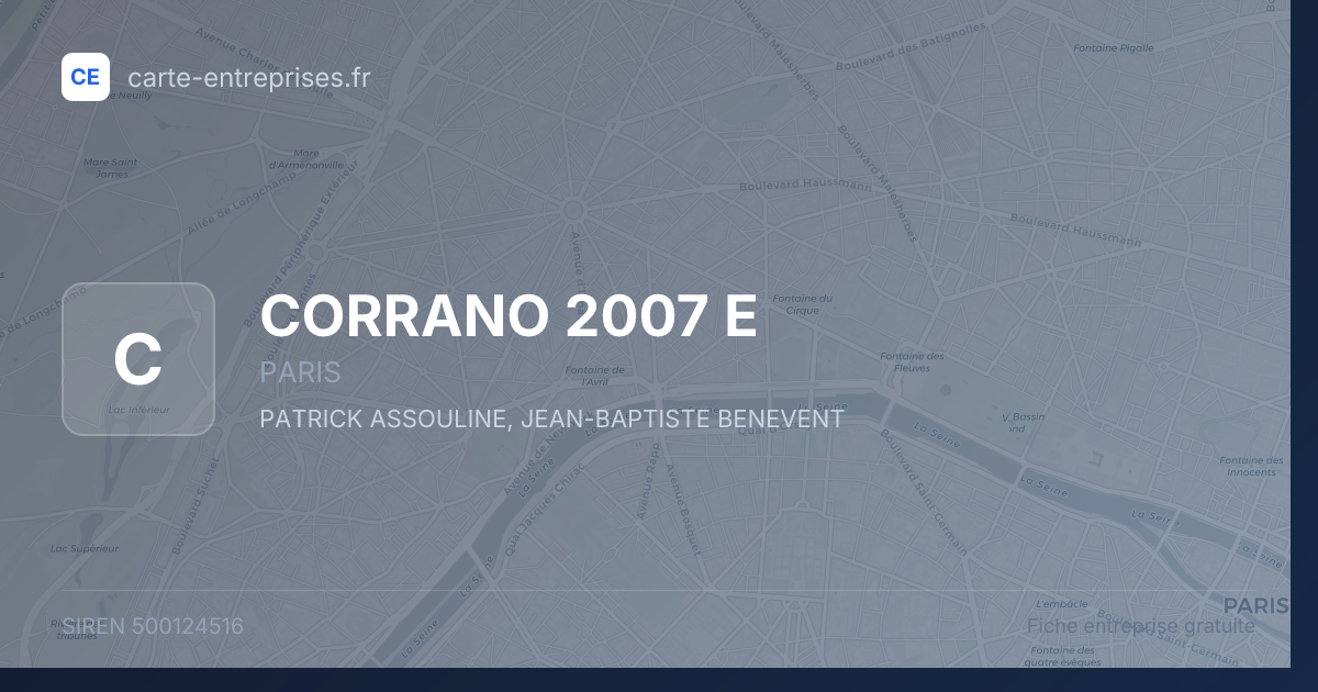 CORRANO 2007 E — 500124516 — fiche entreprise