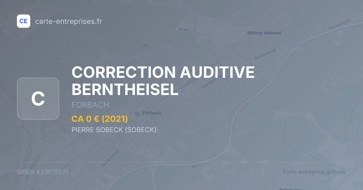 CORRECTION AUDITIVE BERNTHEISEL — 433678521 — fiche entreprise