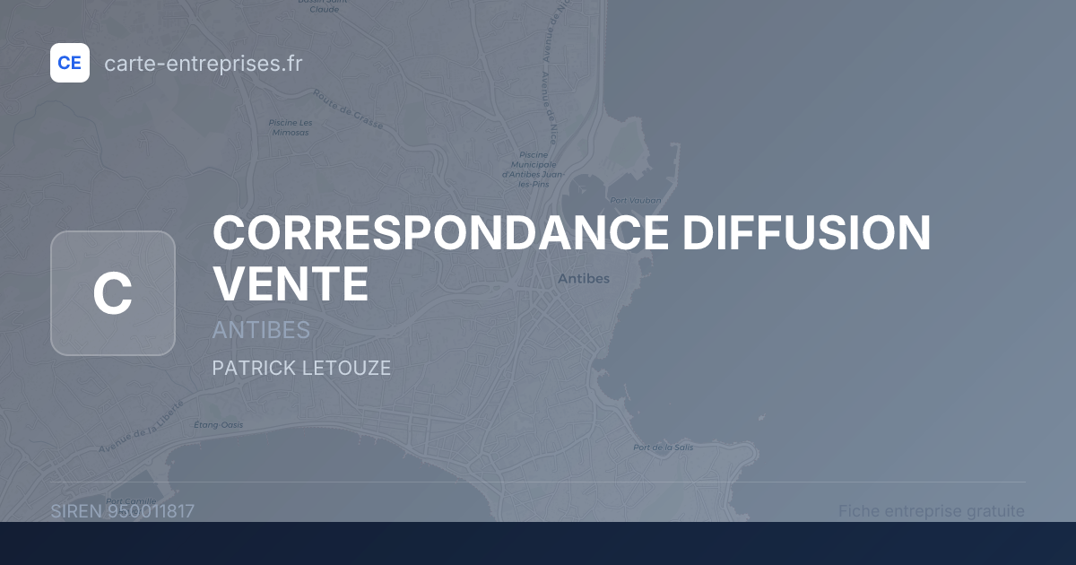 CORRESPONDANCE DIFFUSION VENTE — 950011817 — fiche entreprise