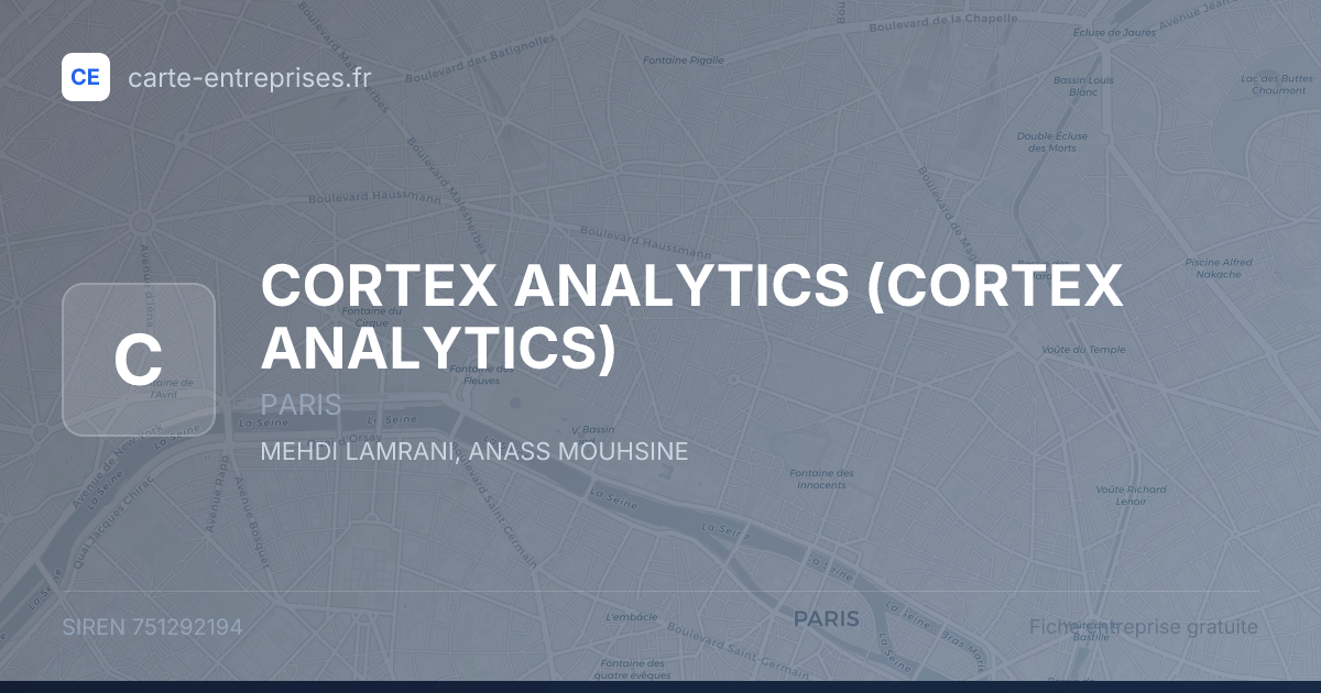 CORTEX ANALYTICS — 751292194 — fiche entreprise