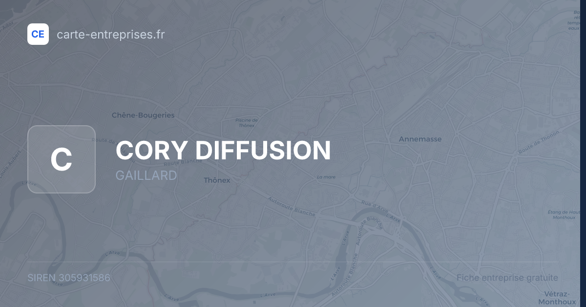 CORY DIFFUSION — 305931586 — fiche entreprise