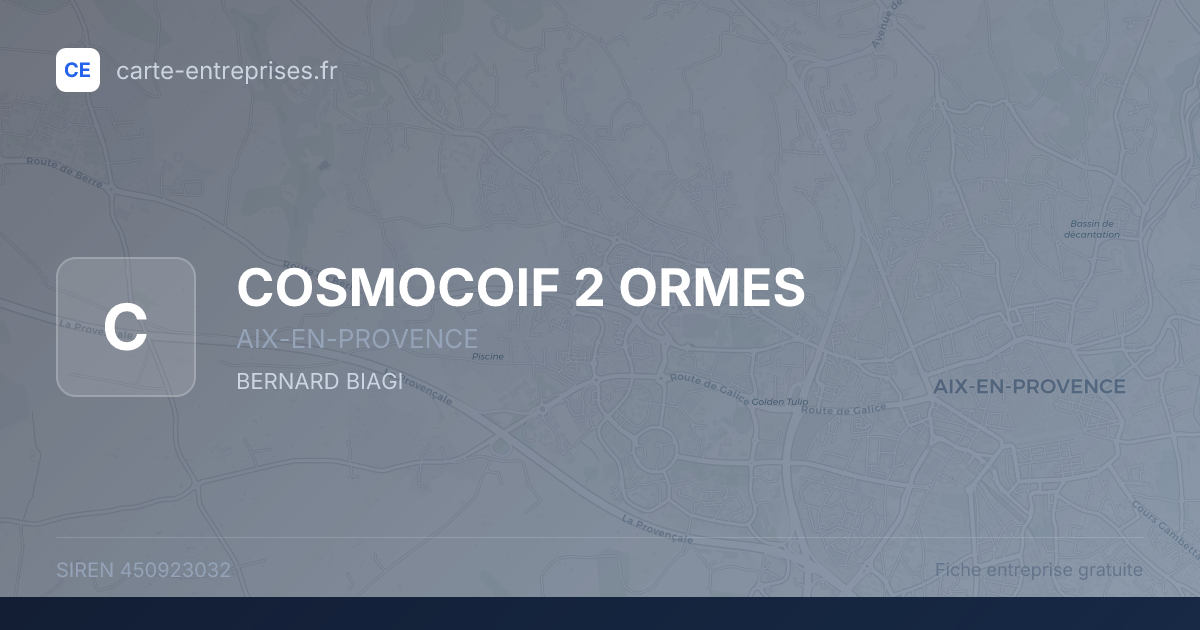 COSMOCOIF 2 ORMES — 450923032 — fiche entreprise