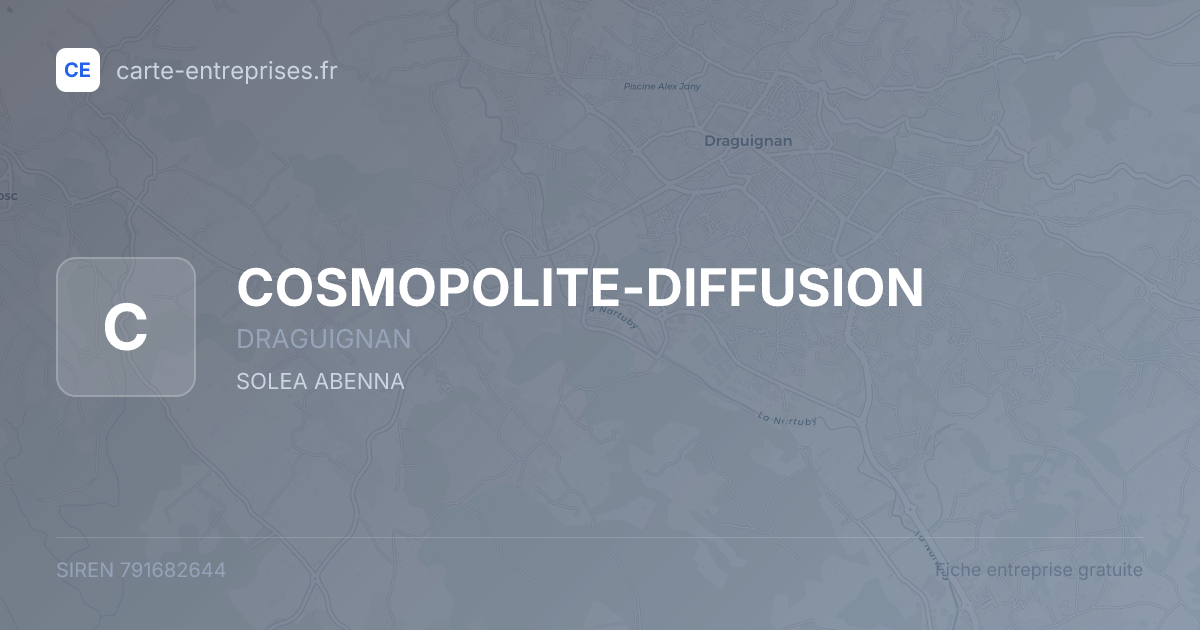 COSMOPOLITE-DIFFUSION — 791682644 — fiche entreprise