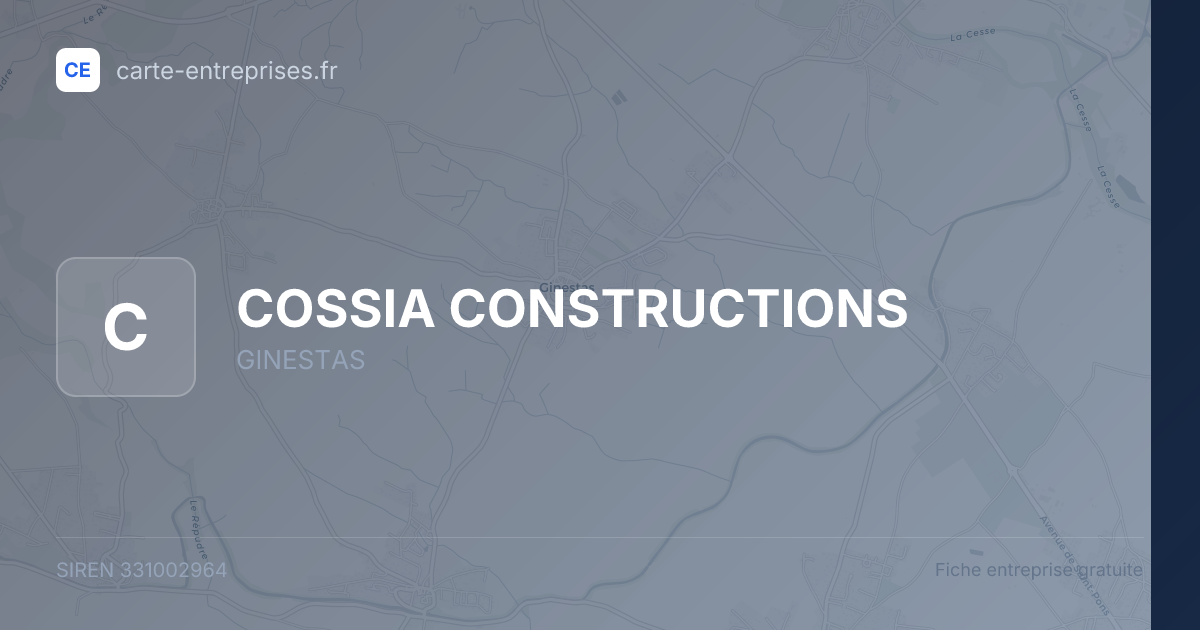COSSIA CONSTRUCTIONS — 331002964 — fiche entreprise