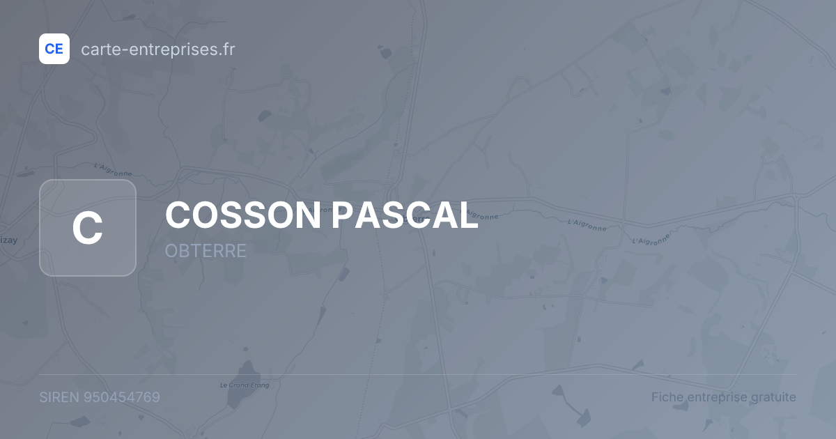 COSSON PASCAL — 950454769 — fiche entreprise