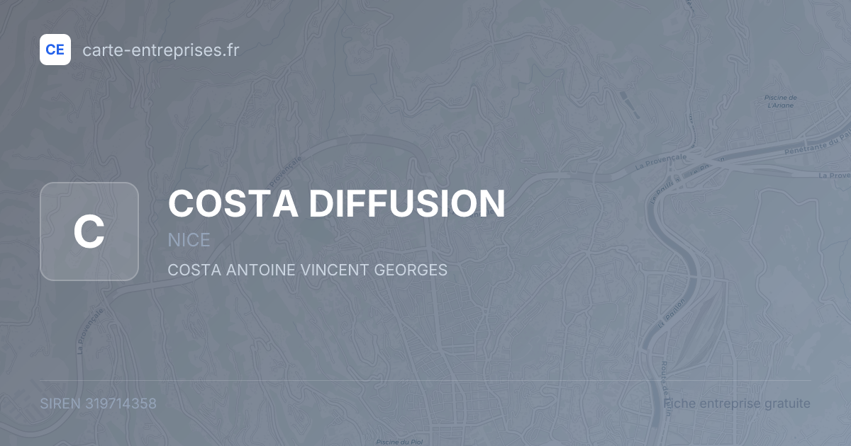COSTA DIFFUSION — 319714358 — fiche entreprise