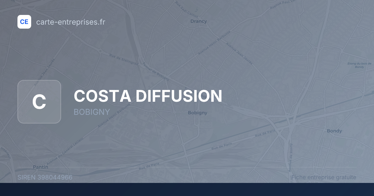 COSTA DIFFUSION — 398044966 — fiche entreprise