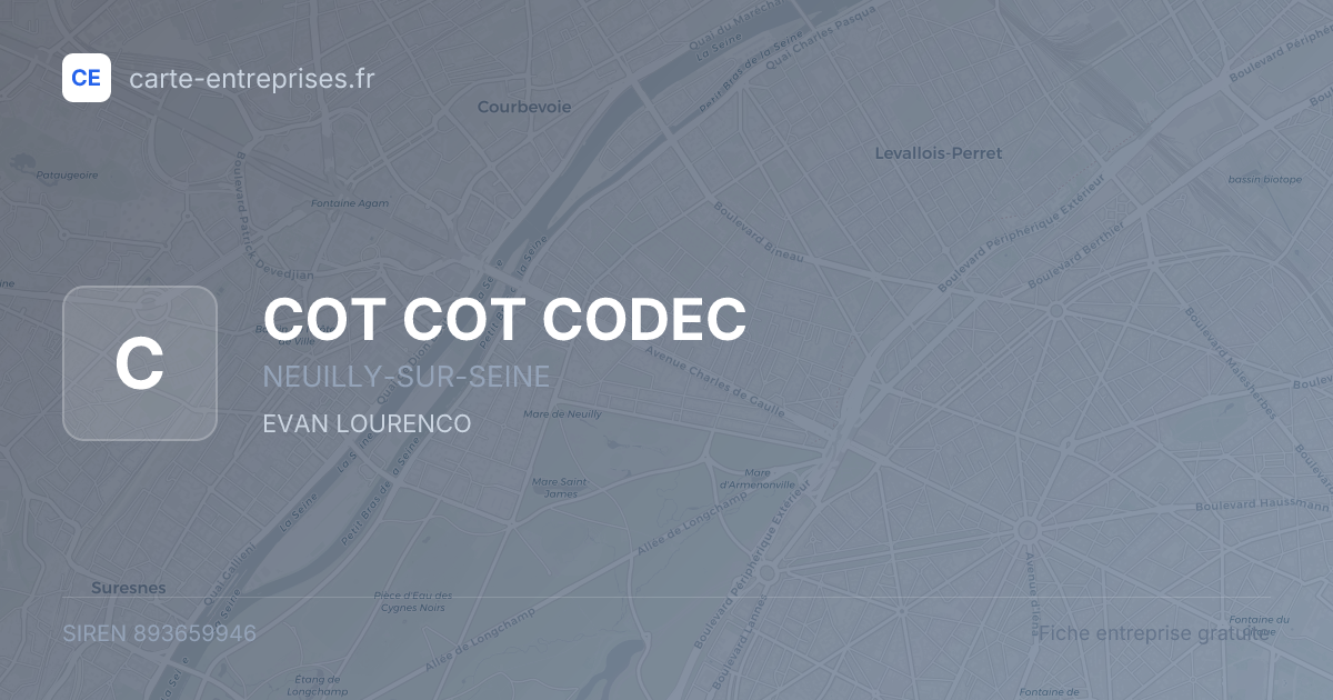 COT COT CODEC — 893659946 — fiche entreprise