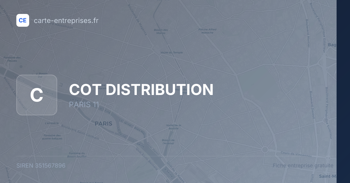 COT DISTRIBUTION — 351567896 — fiche entreprise