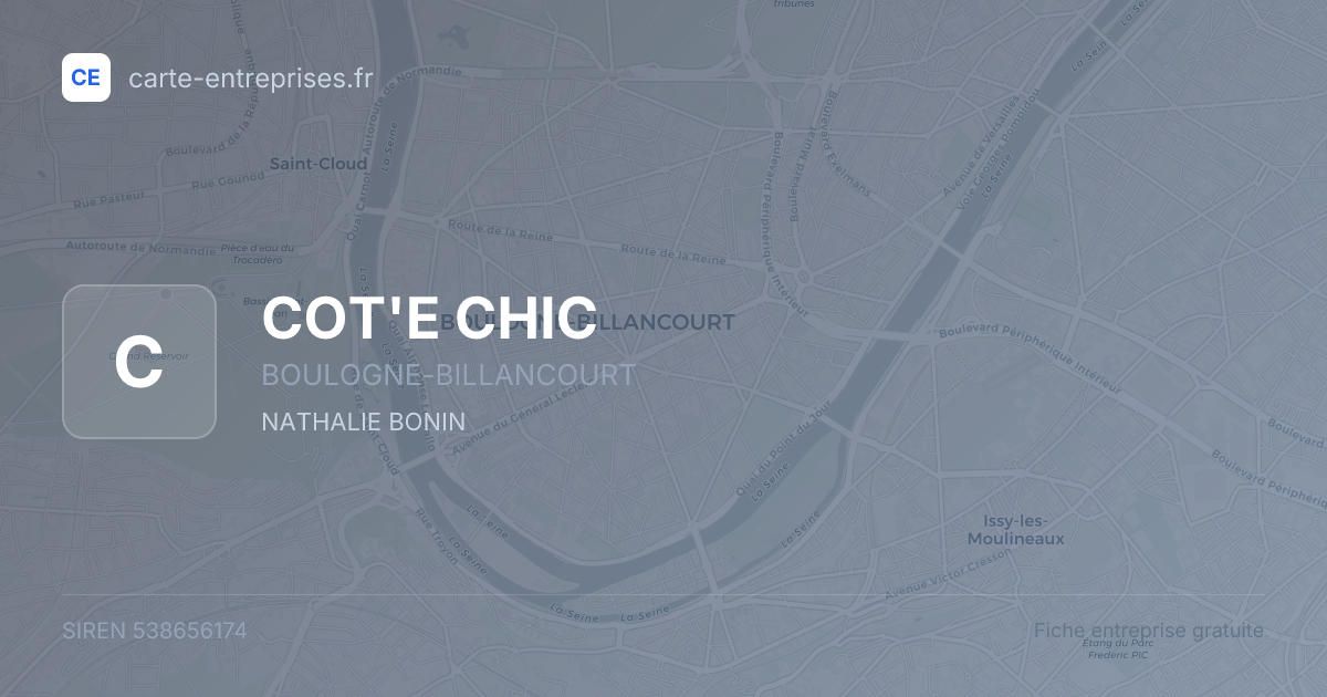 COT'E CHIC — 538656174 — fiche entreprise