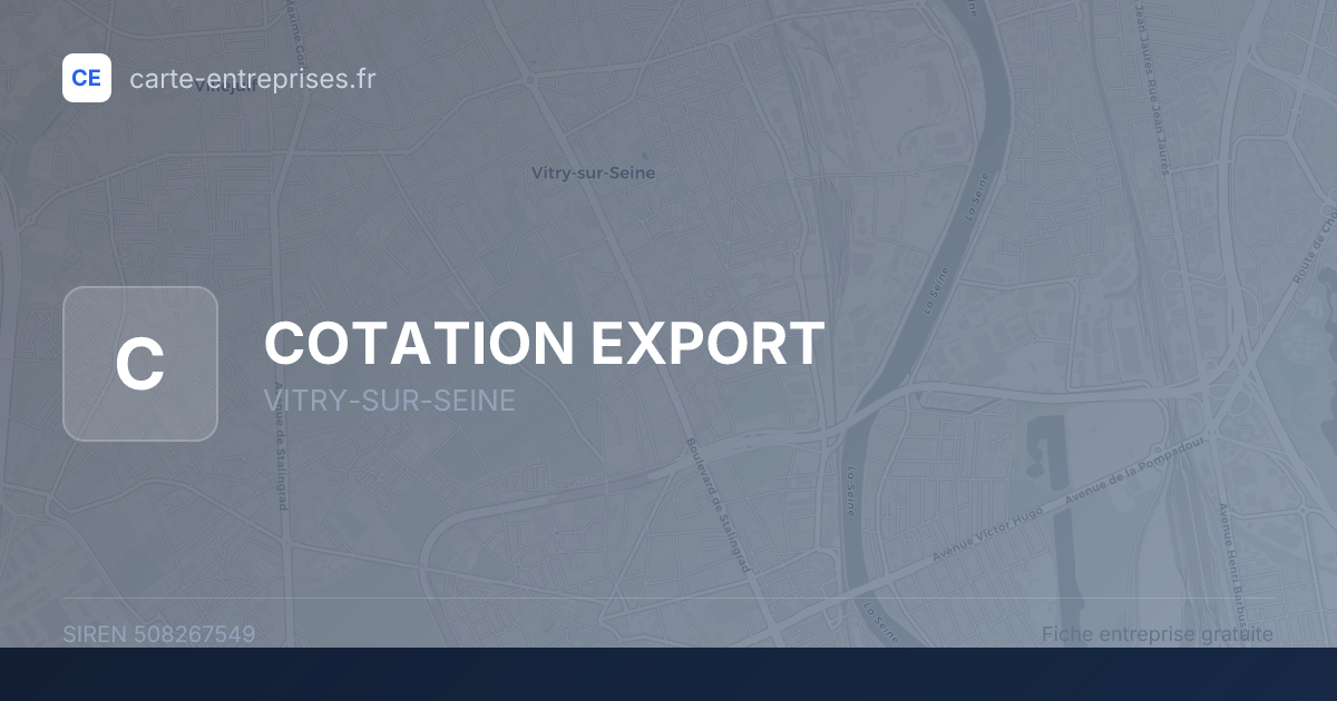 COTATION EXPORT — 508267549 — fiche entreprise