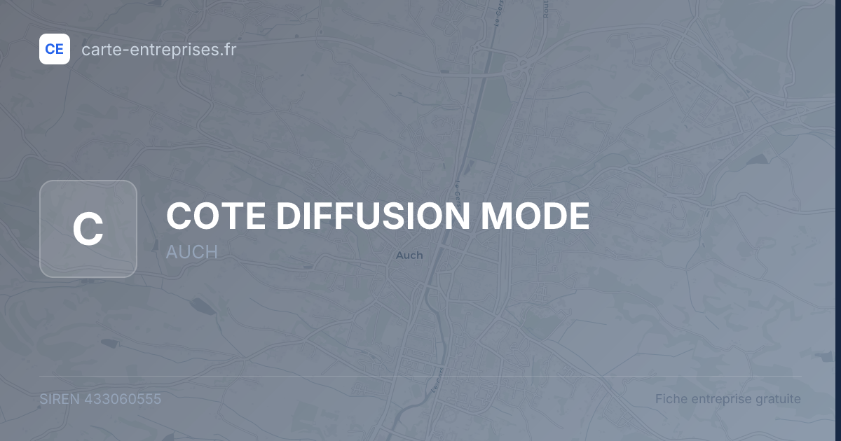 COTE DIFFUSION MODE — 433060555 — fiche entreprise