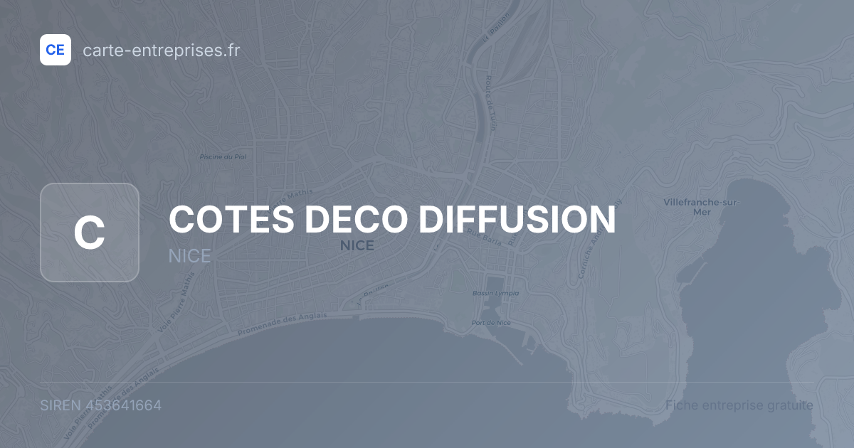 COTES DECO DIFFUSION — 453641664 — fiche entreprise
