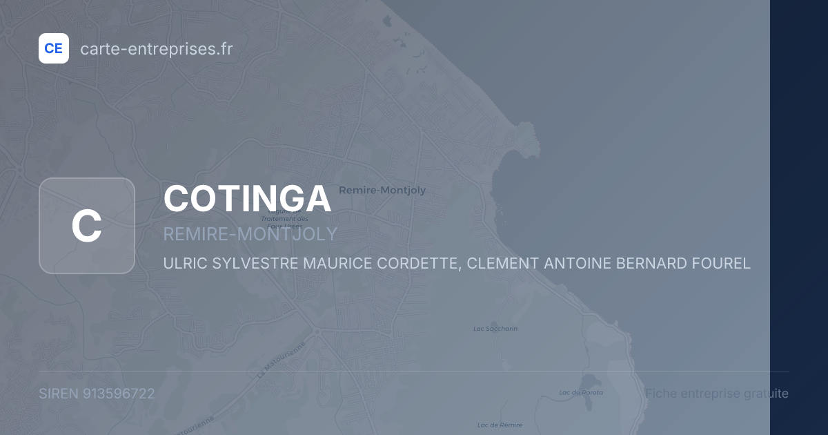 COTINGA — 913596722 — fiche entreprise