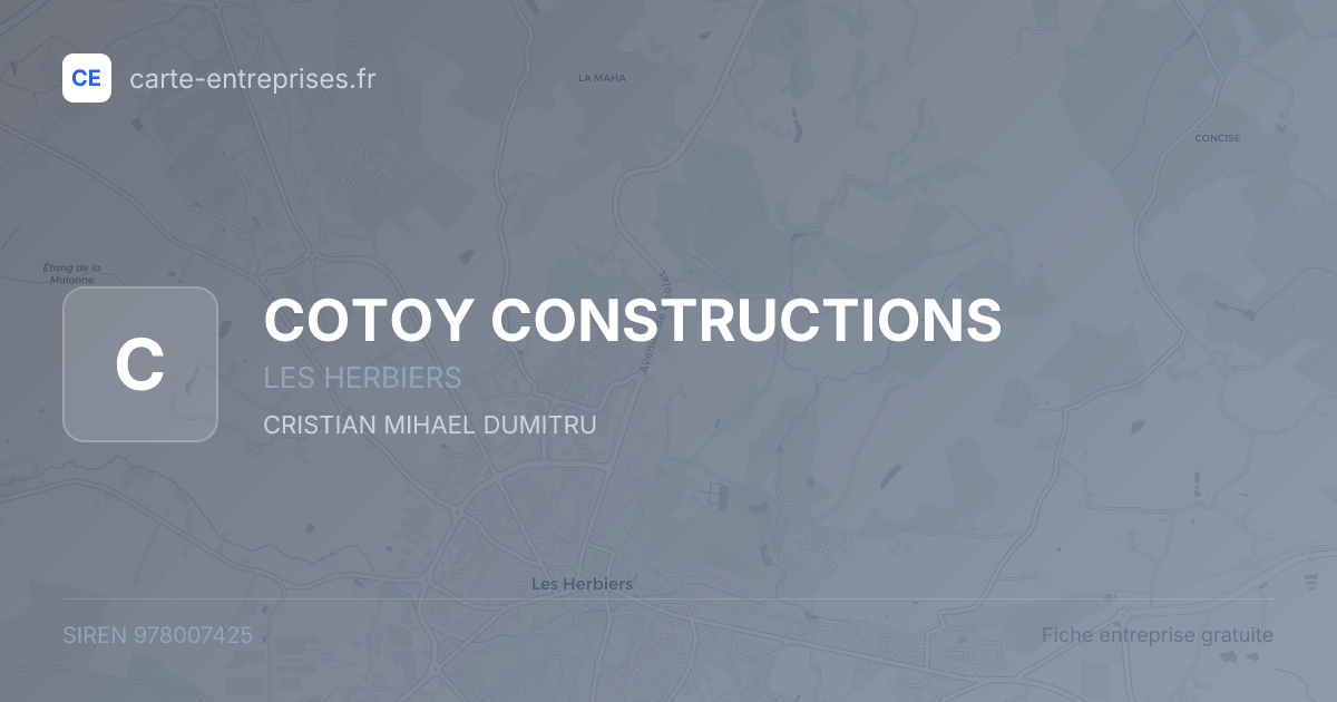 COTOY CONSTRUCTIONS — 978007425 — fiche entreprise