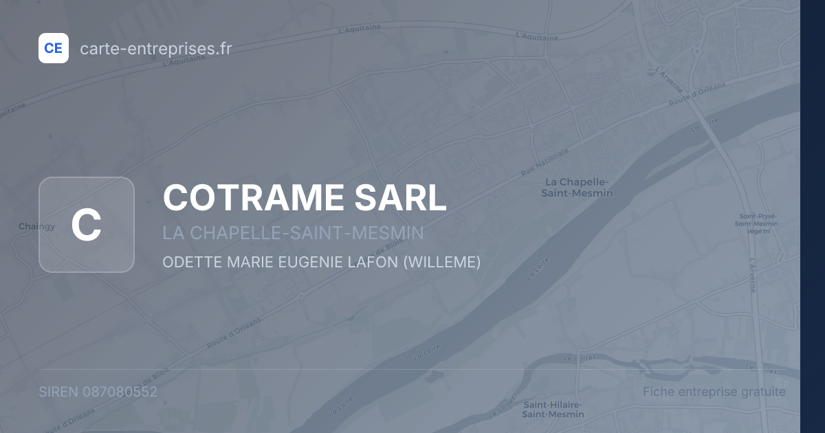 COTRAME SARL — 087080552 — fiche entreprise