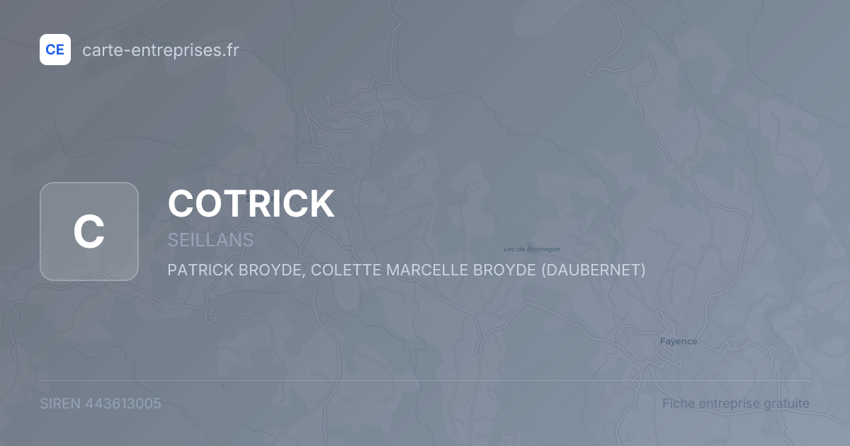 COTRICK — 443613005 — fiche entreprise