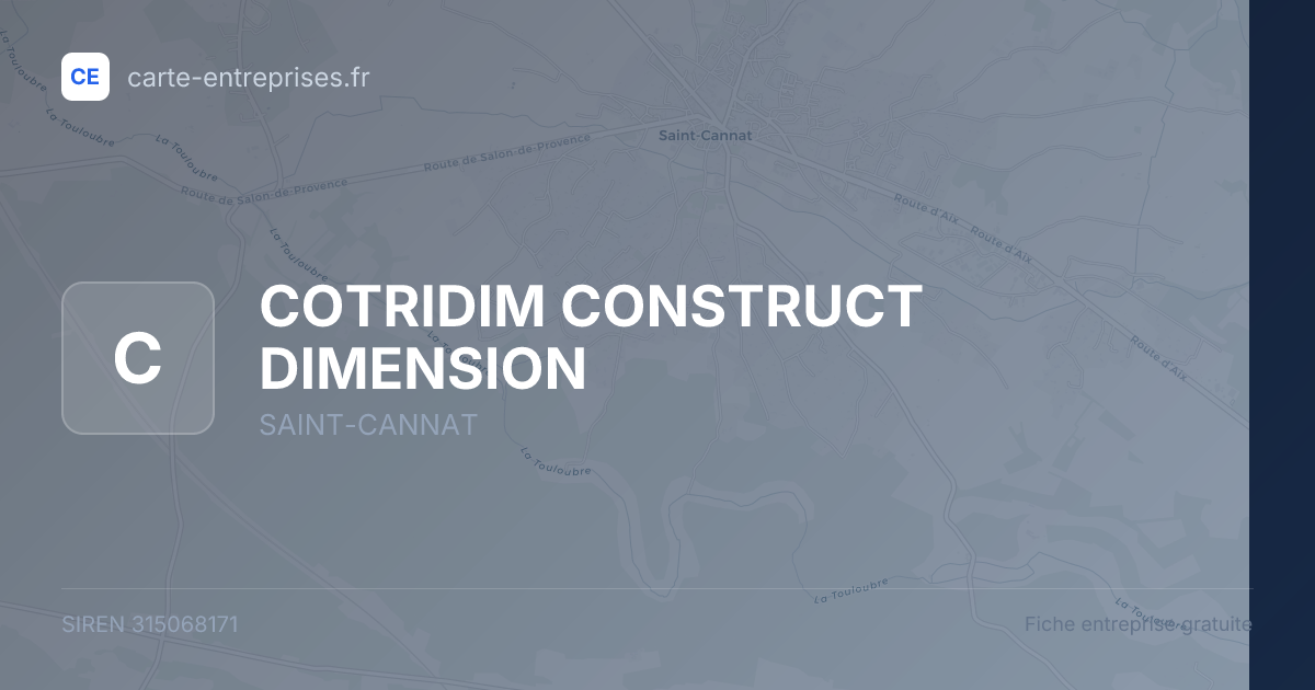 COTRIDIM CONSTRUCT DIMENSION — 315068171 — fiche entreprise