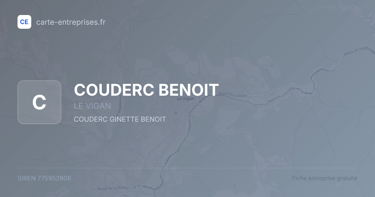 COUDERC BENOIT — 775952906 — fiche entreprise