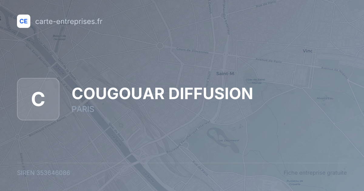 COUGOUAR DIFFUSION — 353646086 — fiche entreprise