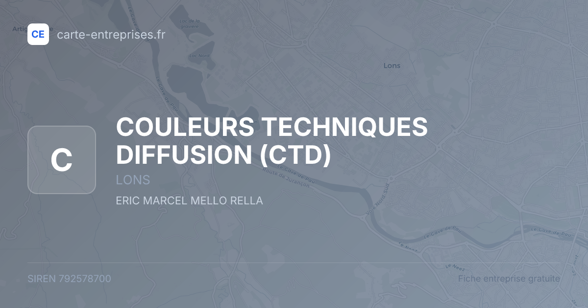 COULEURS TECHNIQUES DIFFUSION (CTD) — 792578700 — fiche entreprise