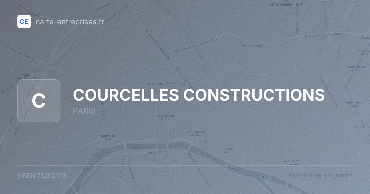 COURCELLES CONSTRUCTIONS — 732021118 — fiche entreprise