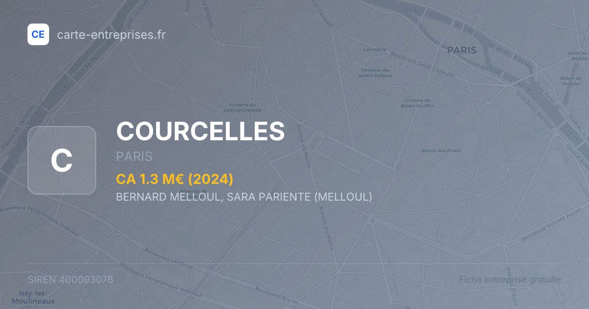 COURCELLES — 400093076 — fiche entreprise