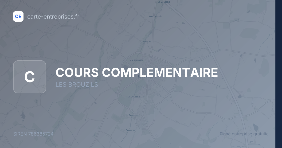 COURS COMPLEMENTAIRE — 786385724 — fiche entreprise