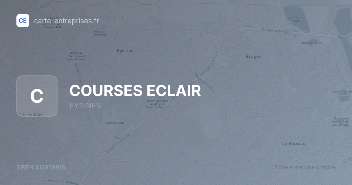 COURSES ECLAIR — 412959918 — fiche entreprise