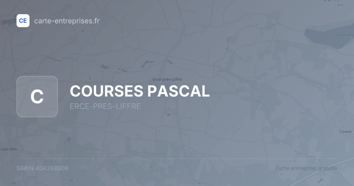COURSES PASCAL — 404268906 — fiche entreprise
