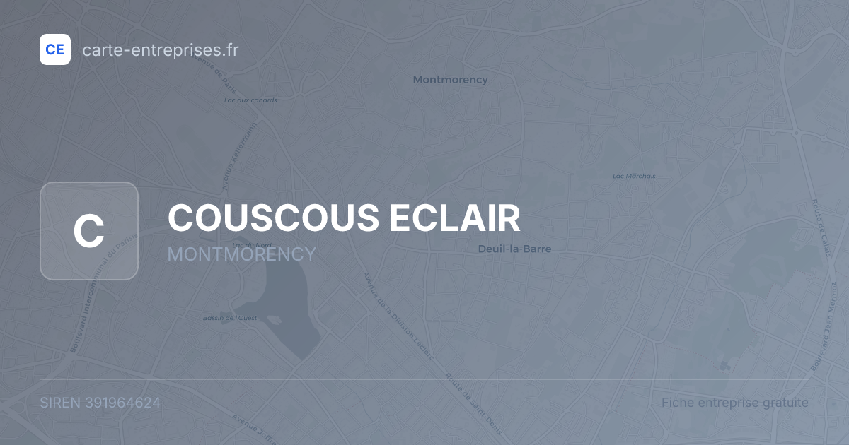 COUSCOUS ECLAIR — 391964624 — fiche entreprise