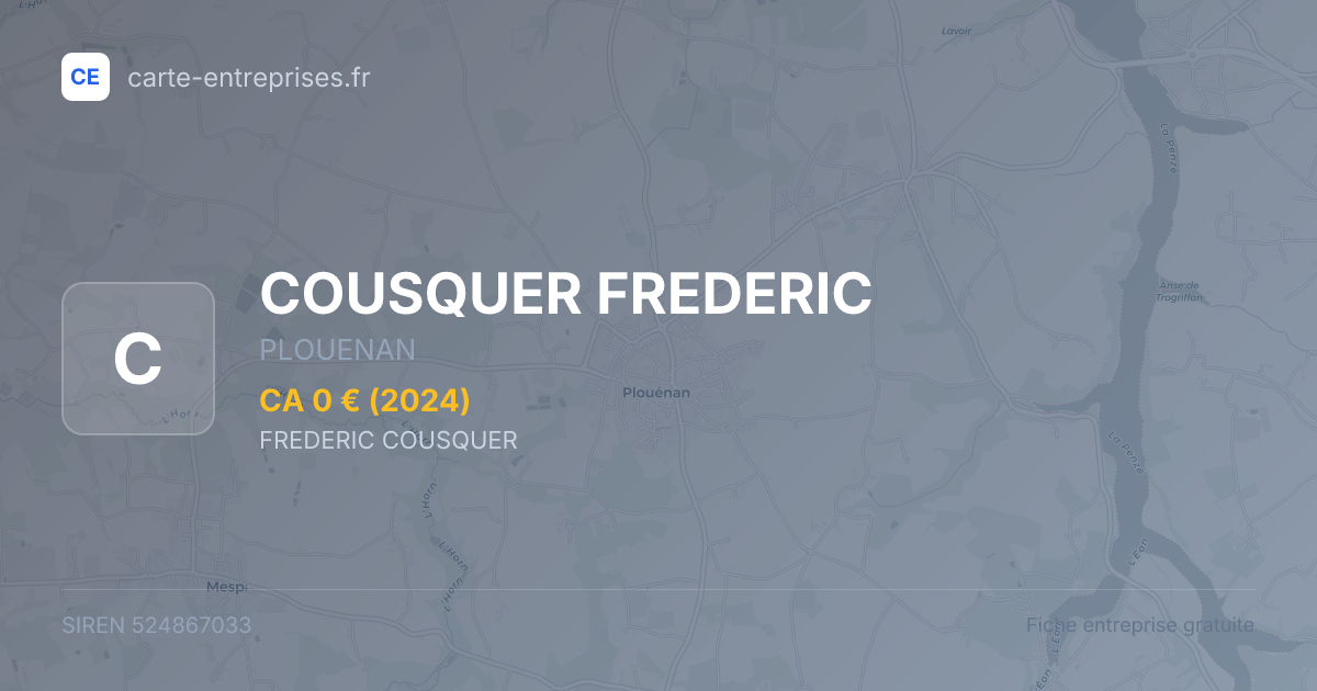 COUSQUER FREDERIC — 524867033 — fiche entreprise