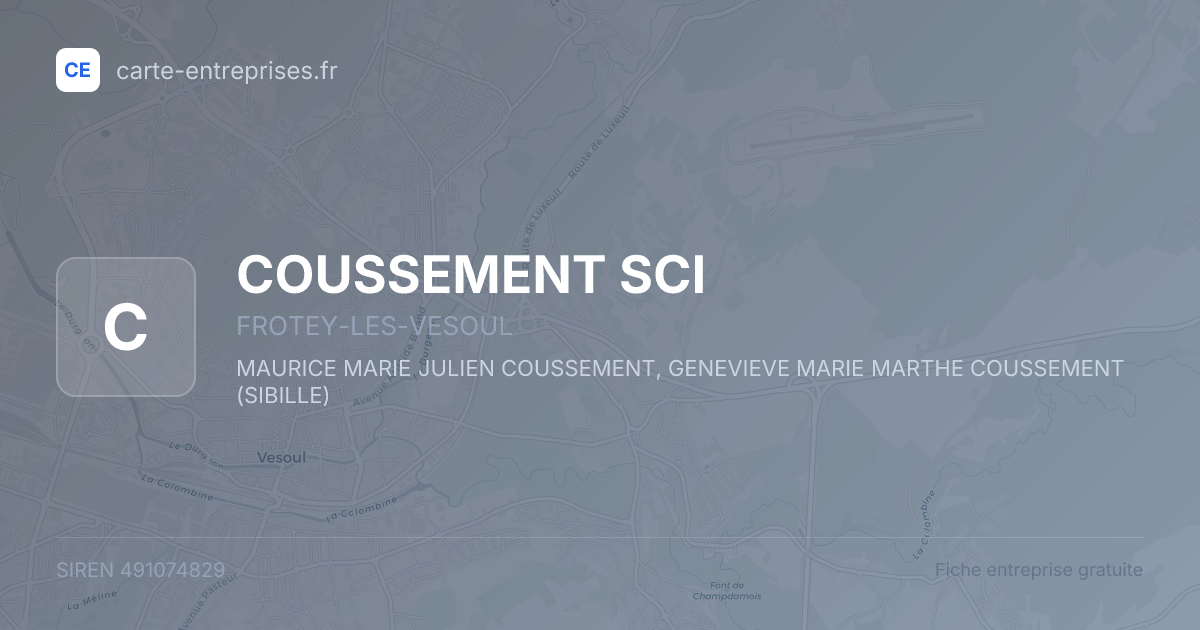 COUSSEMENT SCI — 491074829 — fiche entreprise