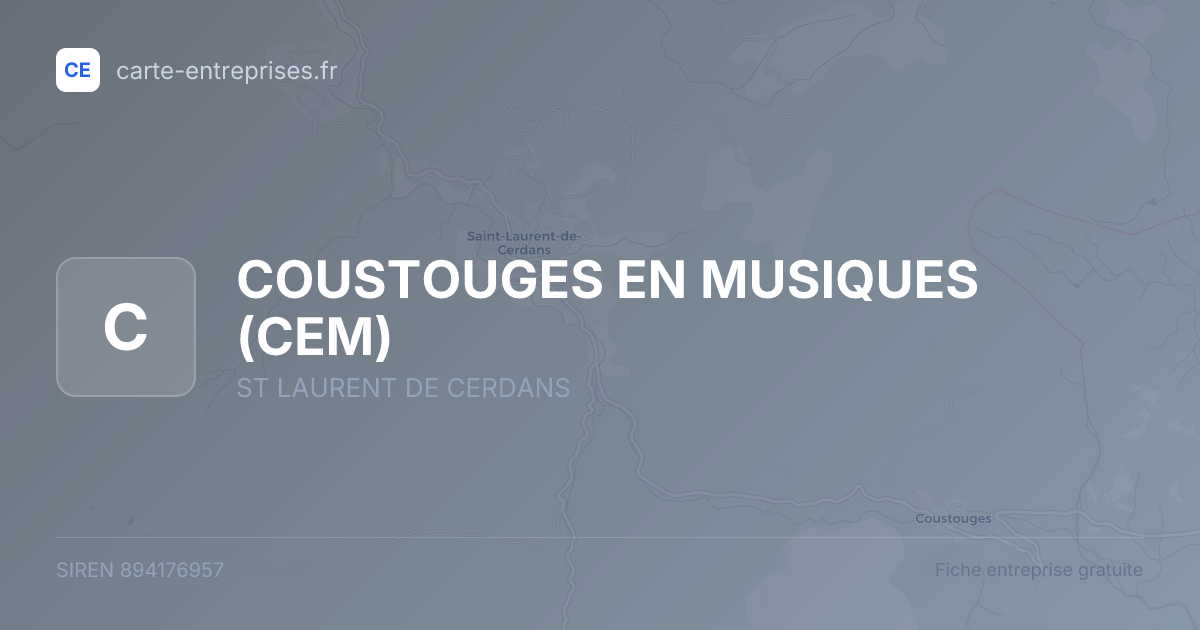 COUSTOUGES EN MUSIQUES (CEM) — 894176957 — fiche entreprise