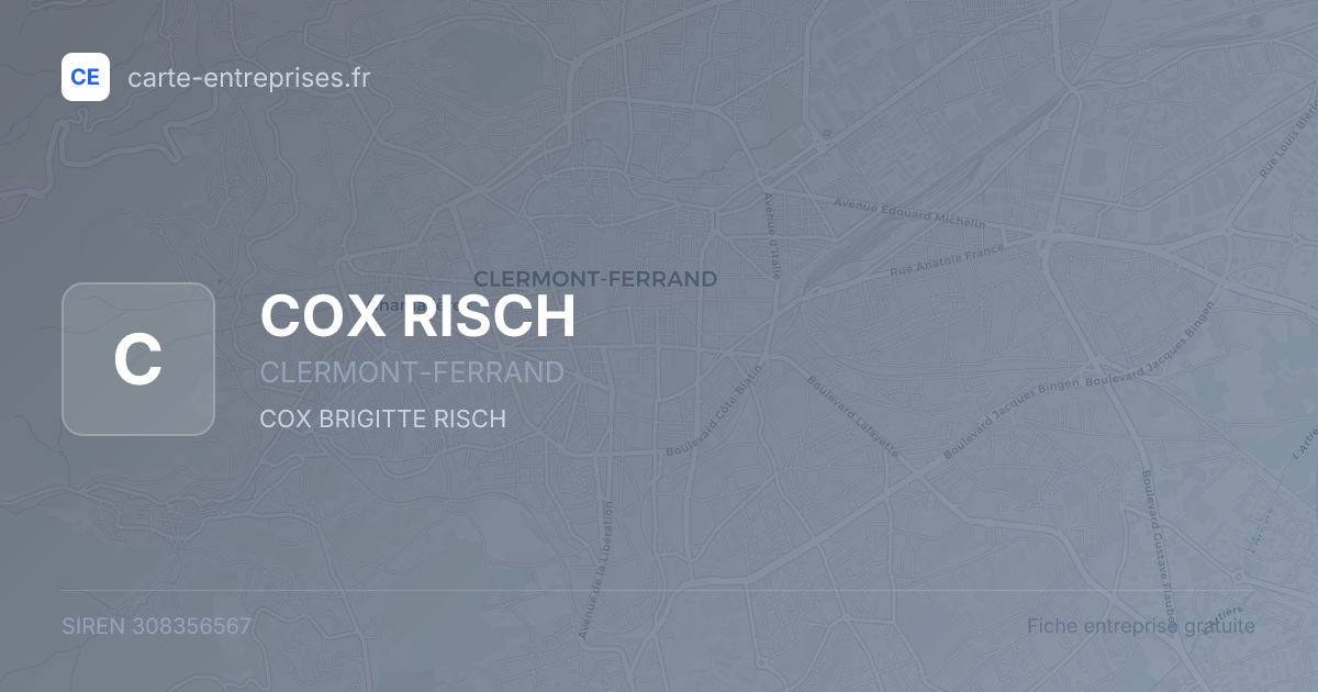 COX RISCH — 308356567 — fiche entreprise