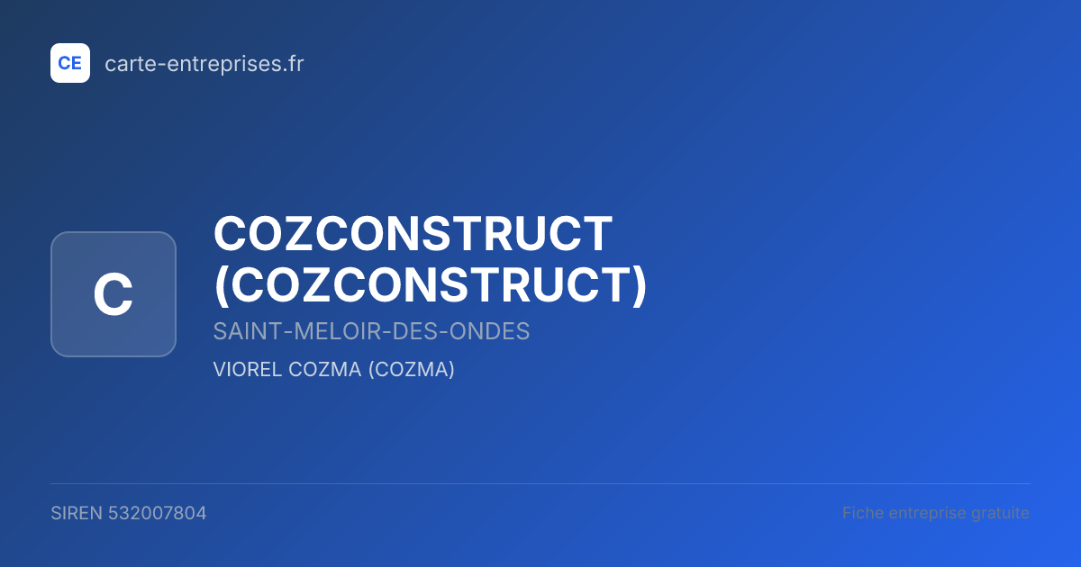 COZCONSTRUCT — 532007804 — fiche entreprise