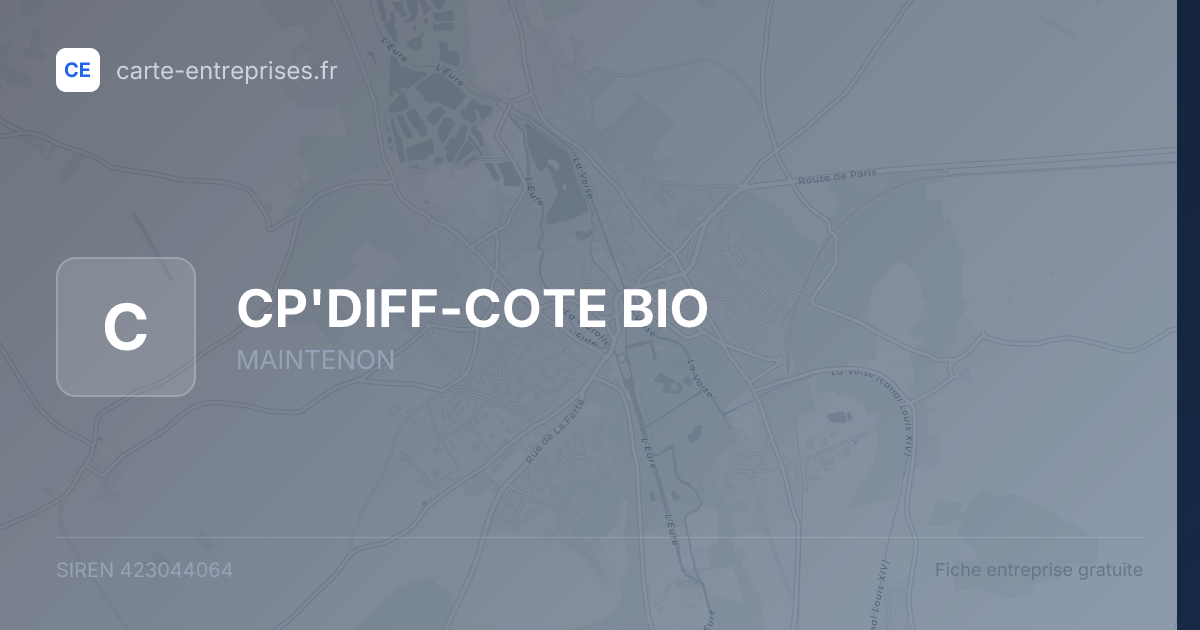 CP'DIFF-COTE BIO — 423044064 — fiche entreprise