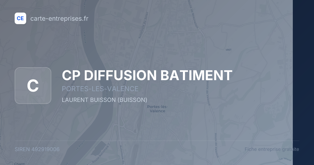 CP DIFFUSION BATIMENT — 492919006 — fiche entreprise