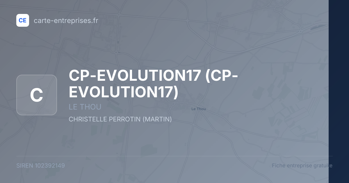 CP-EVOLUTION17 — 102392149 — fiche entreprise